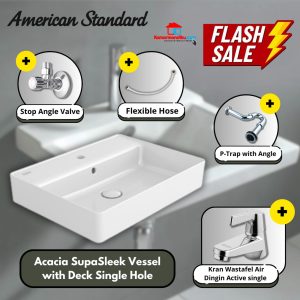 Wastafel American Standard Model Acacia Supa Sleek Vessel Full Set (Package)