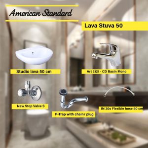 Wastafel American Standard Model Studio Lava 50 (Package)